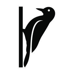 Obraz premium Woodpecker bird on a white background in vector EPS8