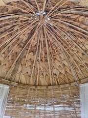 roof made from bamboo, palm leaf, grass, make not hot