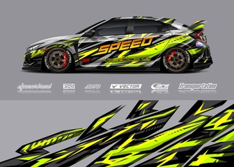 Fototapeta premium Sport car racing wrap design. vector design.