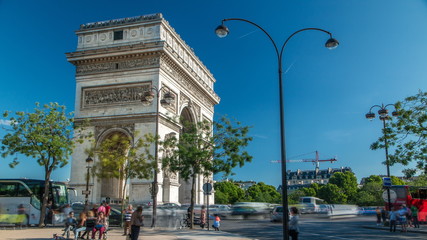The Arc de Triomphe Triumphal Arch of the Star timelapse is one of the most famous monuments in Paris