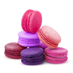 macaroons isolated on white background, clipping path, full depth of field