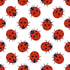 seamless pattern with ladybugs. vector illustration.