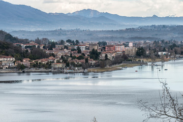 View of Angera with Angera Fortress