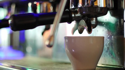 10 footages in 1. Pouring coffee and beer in restaurant. Close up.