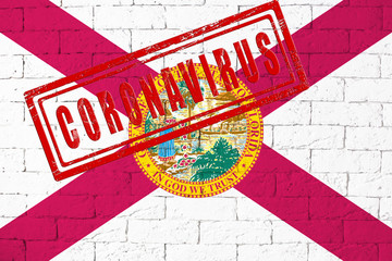 Flag of the State of Florida painted on grungy wall background