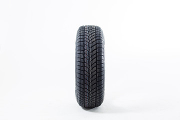 Car tire isolated on white background.