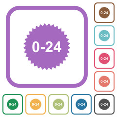 24 hours sticker simple icons