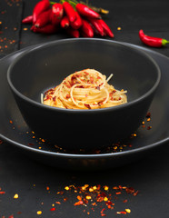 spaghetti with garlic, oil and pepper
