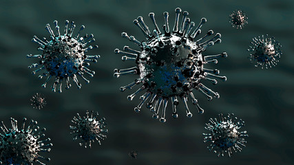 Bacteria, virus under microscope