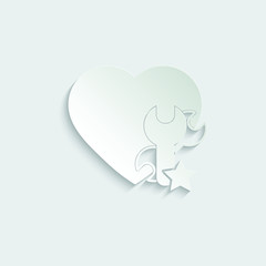 paper Heart repair icon. Heart surgery icon vector