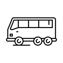 Motor bus line icon, concept sign, outline vector illustration, linear symbol.