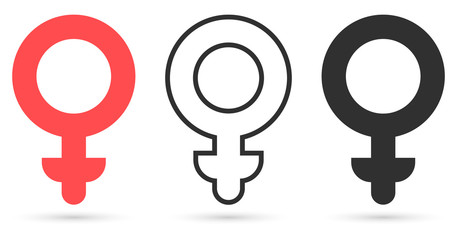 Female gender symbols, icons design template, vector illustration
