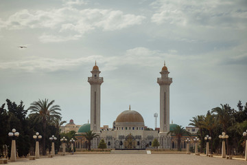Fototapeta na wymiar View of square in front of the mausoleum of Habib Bourguiba, Monastir, Tunisia, North Africa