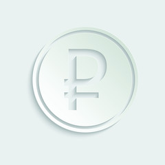 paper russian ruble icon. russian ruble sign. vector