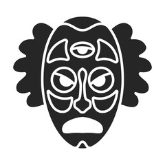 Tribal african mask vector icon.Black vector icon isolated on white background tribal african mask.