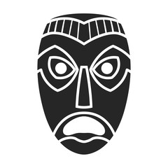 Tribal african mask vector icon.Black vector icon isolated on white background tribal african mask.