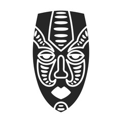 African mask vector icon.Black vector icon isolated on white background african mask.