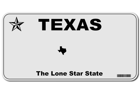 texas usa car license number plate vector