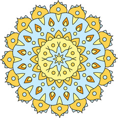 Vector mandala. Ethnic mandala with colorful tribal ornament. Isolated. Bright colors.