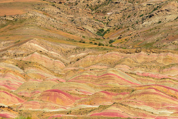 Steppe landscape David Gareja monastery complex. a famous historic site in Kakheti, Georgia.