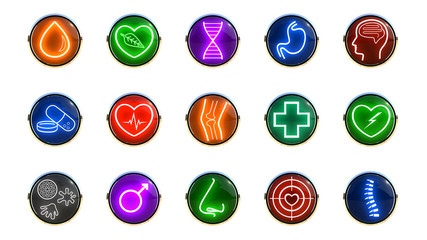 Emblems for web on different buttons