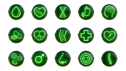 Emblems for web on green icons