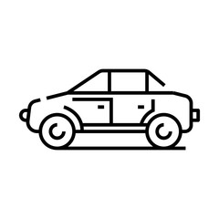 Fototapeta na wymiar Jeep line icon, concept sign, outline vector illustration, linear symbol.