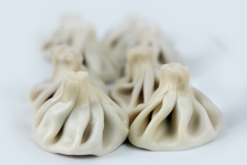 Khinkali on a white surface