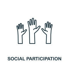 Fototapeta premium Social Participation icon from crowdfunding collection. Simple line Social Participation icon for templates, web design and infographics