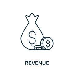 Revenue icon from crowdfunding collection. Simple line Revenue icon for templates, web design and infographics