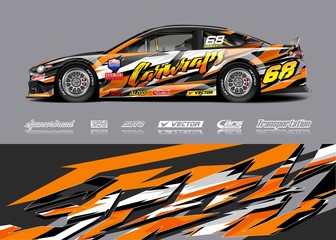 Fototapeta premium Sport car racing wrap design. vector design.