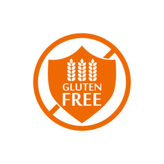Gluten free prohibition symbol illustration with text