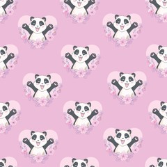 Cartoon Seamless Panda Pattern