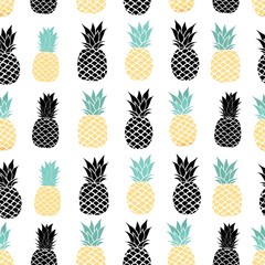 Vector Seamless Pattern with Pineapples