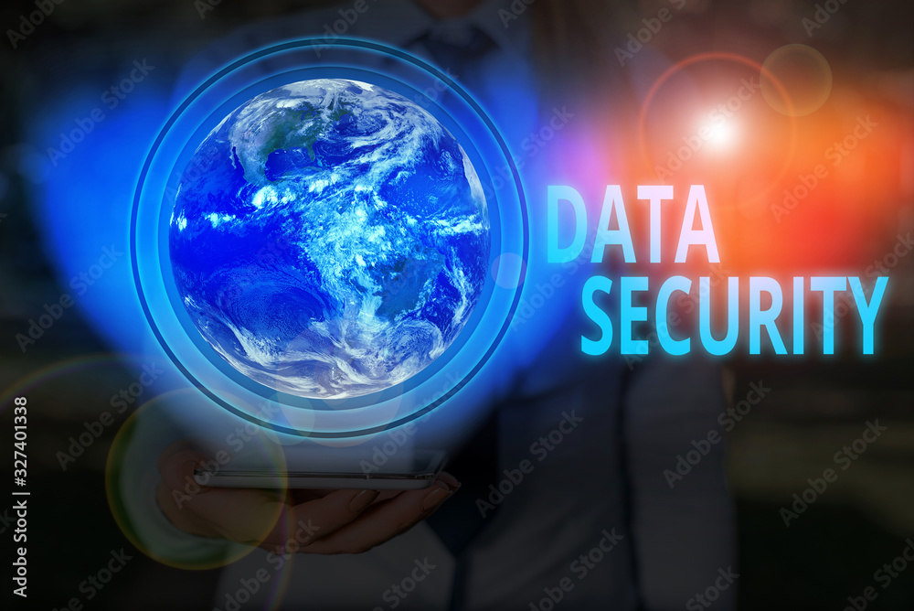 Poster handwriting text writing data security. conceptual photo the process of protecting data from unautho