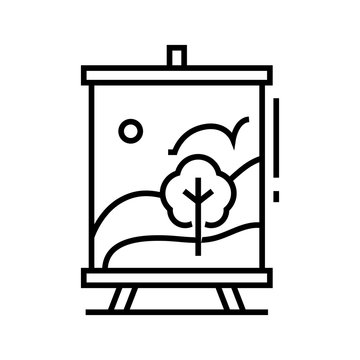 Painting classes line icon, concept sign, outline vector illustration, linear symbol.