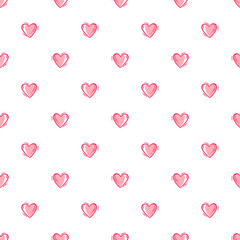 Valentines day background. Heart Vector Seamless pattern. Love and wedding, design. Hand drawn doodle Hearts