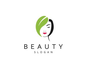 natural Beauty woman logo vector Illustration