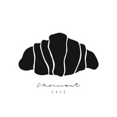 Hand drawn croissant shape. Vector bakery illustration. Cafe logo design