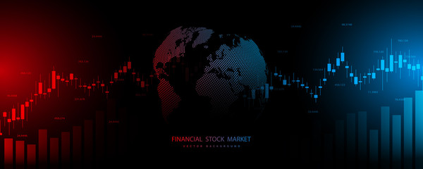 Finance statistics and data Analytics. Stock exchange market, investment, finance and trading. Trading platform. Perfect for web design, banner and presentation. Vector illustration.