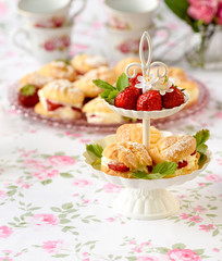 cake with strawberries and whipped cream