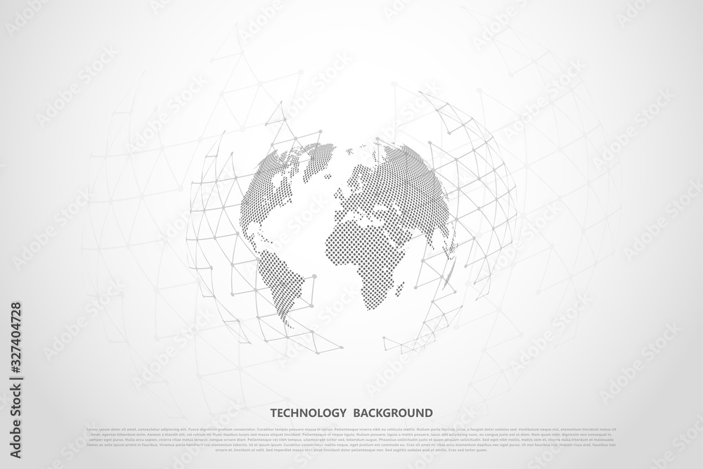 Poster global network connection.abstract background technology graphic design. network wireless systems an