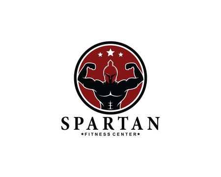 Fitness Gym logo for Sport Label, with spartan warrior, vector illustration