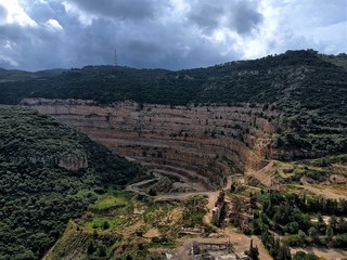 Abandoned quarry on the side of the Carmel mountain near Nesher neighborhood  