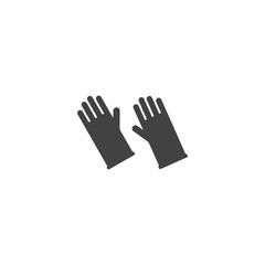Latex or nitrile medical rubber gloves vector icon on white isolated background.