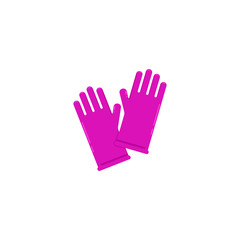 Obraz premium Latex or nitrile medical rubber gloves vector icon on white isolated background.