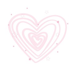 Vector illustration of beautiful hand drawn flowers and plants in heart. The best for Valentines's Day, Wedding and Birthday design.