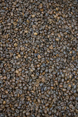 Coffee Beans Background. Close Up.