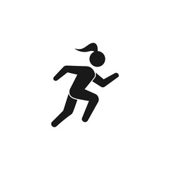 Fototapeta na wymiar Running woman, athletics, marathon, summer sport, run icon isolated on white background