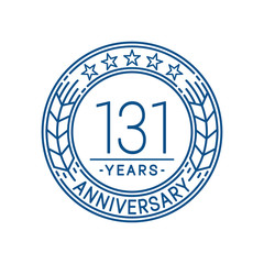131 years anniversary celebration logo template. Line art vector and illustration.